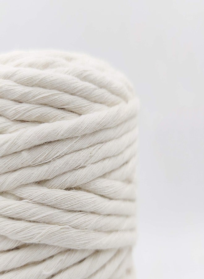 BOBBINY خيط مكرمية قطني أحادي الشعيرة من بوبيني | خيط مكرمية للأعمال اليدوية، والمكرمية، وغيرها من المشاريع | أبيض كريمي | 4 مم، 100 متر - Image 4